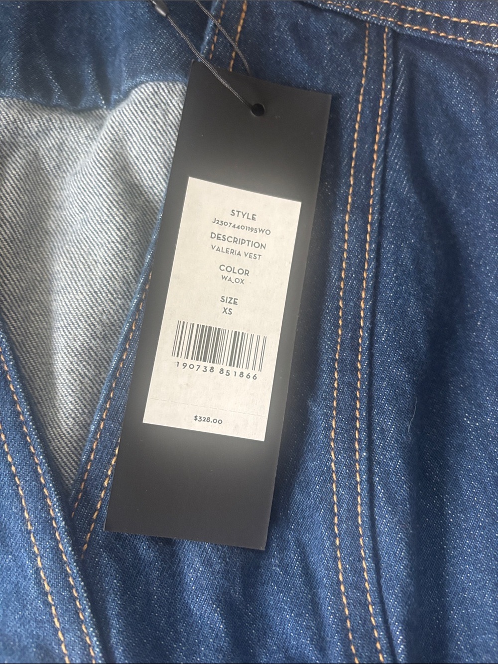 Veronica Beard Valeria Denim Button Vest - Picture 2 of 3